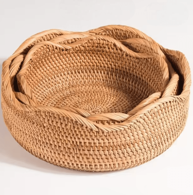 Cesta Ondulada de Rattan