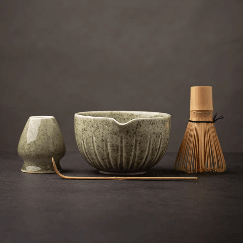 CONJUNTO DE MATCHA CERAMICA E BAMBU - Stoa Design 