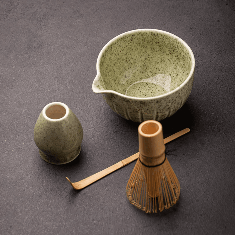 CONJUNTO DE MATCHA CERAMICA E BAMBU - Stoa Design 