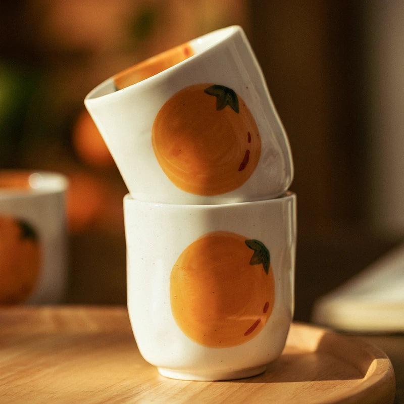 Bule e Xícaras de Laranja - Stoa Design 