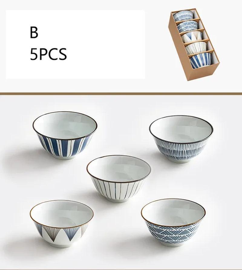 Japanese Style Ceramic Rice Bowl Set Kitchen Tableware Japanese Style Ceramic Rice Bowl Set