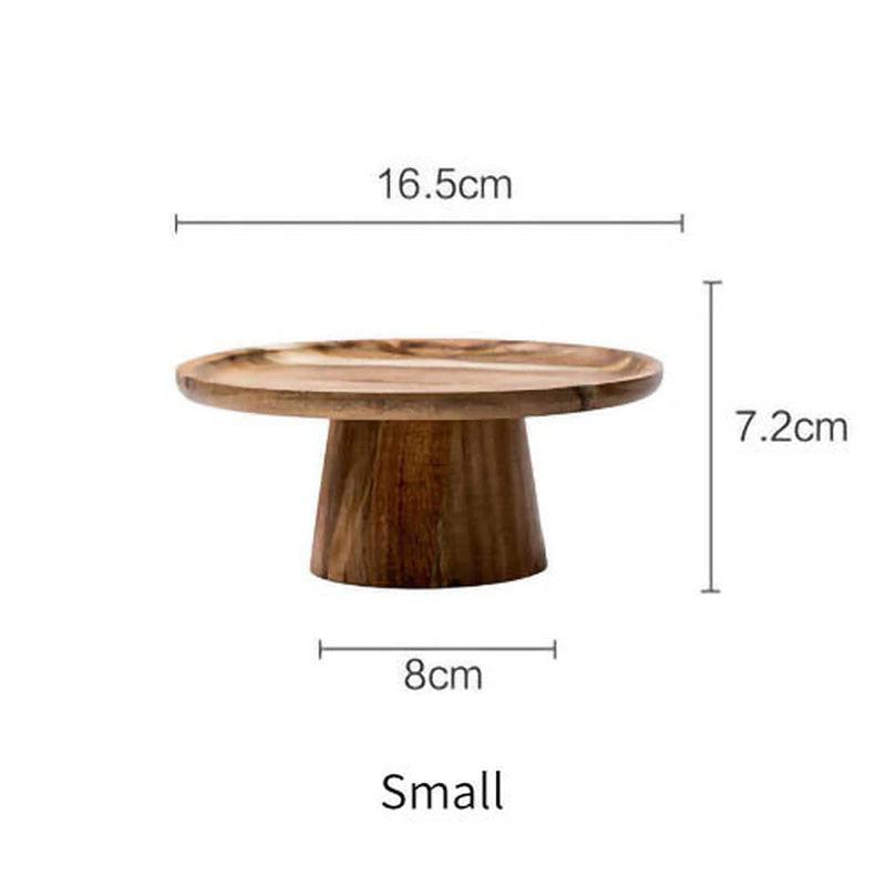 High Stand Wooden Cake Plate Creative Food Serving Trays Eco Naural Wood Dessert Fruit Snack Tray Home Decor Photography Props