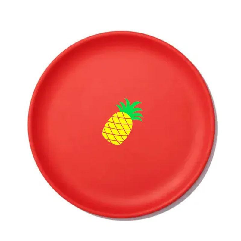 European round Plate Bamboo Fiber Tableware Environmental Protection Working Meal Buffet Tableware Fruit Plate Snack Plate