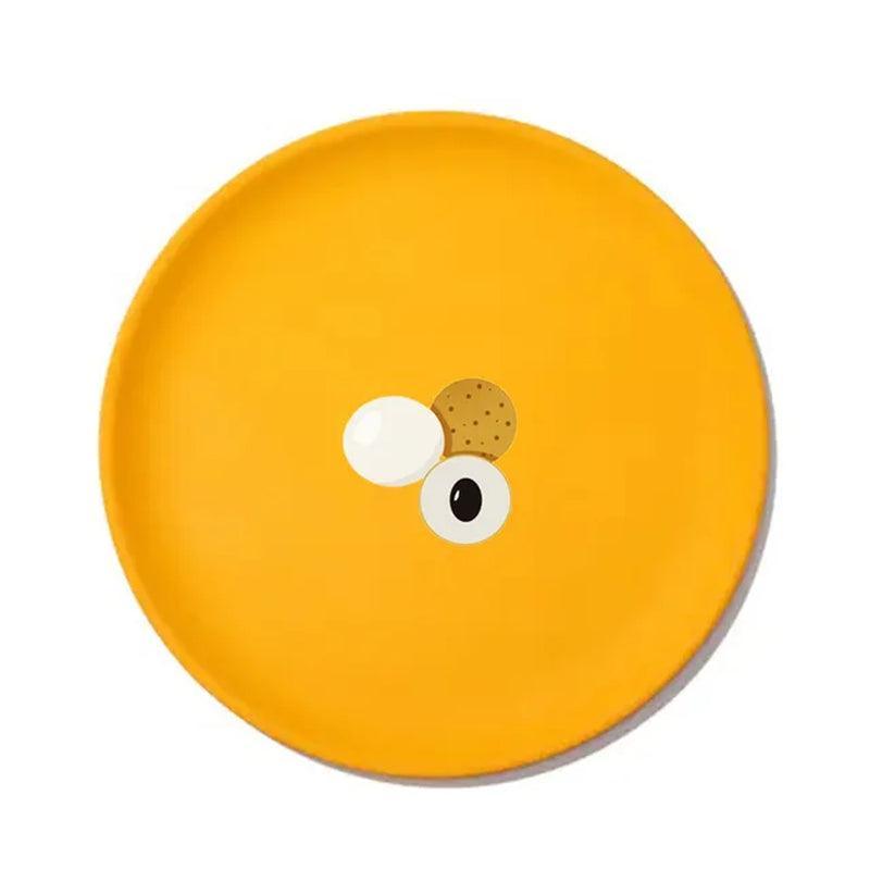 European round Plate Bamboo Fiber Tableware Environmental Protection Working Meal Buffet Tableware Fruit Plate Snack Plate